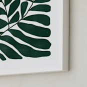 "Loopy Leaves I" - Art Print in Hunter green by Kelly Watkins - Frame Close-up