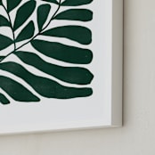 "Loopy Leaves I" - Art Print in Hunter green by Kelly Watkins - Frame Close-up