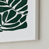 "Loopy Leaves II" - Art Print in Hunter green by Kelly Watkins - Frame Close-up