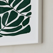 "Loopy Leaves II" - Art Print in Hunter green by Kelly Watkins - Frame Close-up