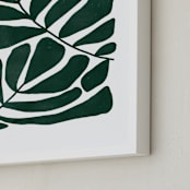 "Loopy Leaves II" - Art Print in Hunter green by Kelly Watkins - Frame Close-up