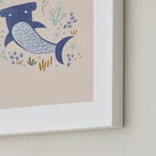 "Sharky cute" - Art Print in Blush by Tati Abaurre - Frame Close-up