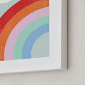 "Double Rainbow with Moon and Sun III" - Art Print in Moonlight by Emanuela Carratoni - Frame Close-up