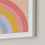 "Double Rainbow with Moon and Sun IV" - Art Print in Sunrise by Emanuela Carratoni - Frame Close-up
