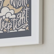 "Sleepy Moon" - Art Print in Dusk by Meggy Masters - Frame Close-up