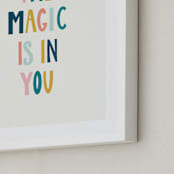 "the magic is in you" - Art Print in Buttercream by Elizabeth Bishop - Frame Close-up