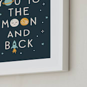 "Moon And Back" - Art Print in Midnight by Annie Holmquist - Frame Close-up