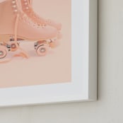 "peace love & rollerskates" - Art Print in Pirouette Pink by Alicia Abla - Frame Close-up
