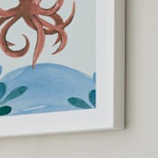 "Ocean Friends IV" - Art Print in Octopus by Teju Reval - Frame Close-up