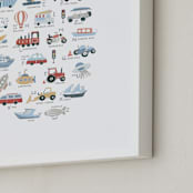 "Transportation Alphabet" - Art Print in Pearl by Teju Reval - Frame Close-up