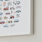 "Transportation Alphabet" - Art Print in Pearl by Teju Reval - Frame Close-up