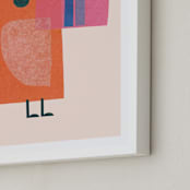 "mod toucan" - Art Print in peach by Carrie Moradi - Frame Close-up