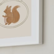 "Woodland Animal Frame - Squirrel" - Art Print in Cream by Creo Study - Frame Close-up