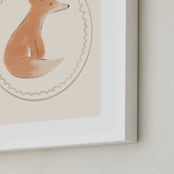 "Woodland Animal Frame - Fox" - Art Print in Cream by Creo Study - Frame Close-up