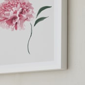 "Leaning In" - Art Print in Pretty Pink by Julie Cha - Frame Close-up