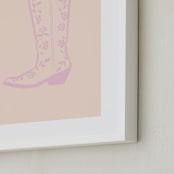 "Cowgirl I" - Art Print in Rose Petal Pink by Gwen - Frame Close-up