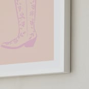 "Cowgirl I" - Art Print in Rose Petal Pink by Gwen - Frame Close-up
