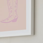"Cowgirl I" - Art Print in Rose Petal Pink by Gwen - Frame Close-up
