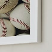 "Baseball 2" - Art Print in Beige by Helen Makadia - Frame Close-up
