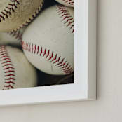 "Baseball 2" - Art Print in Beige by Helen Makadia - Frame Close-up