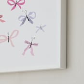 "Butterfly Bows" - Art Print in Lavender by Baumbirdy - Frame Close-up