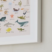 "Sea Alphabet" - Art Print in Blush by Kate Blalock - Frame Close-up