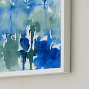 "Wash Away" - Art Print in Deep Blue by Chelsey Scott - Frame Close-up