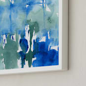 "Wash Away" - Art Print in Deep Blue by Chelsey Scott - Frame Close-up