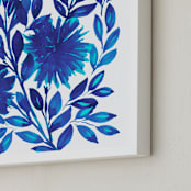 "HAND PAINTED FLOWERS_4A" - Art Print in blue by Ramoncita - aticnomar - Frame Close-up