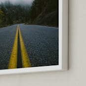 "Road In The Clouds" - Art Print in Bright Yellow by Christian Florin - Frame Close-up