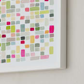 "Pink and Gray Squares" - Art Print in Magenta by Yao Cheng Design - Frame Close-up