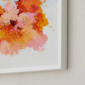 "Bright Pink Abstract Art Print" - Art Print in Hot Pink by Caryn Owen - Frame Close-up