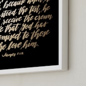 "James 1:12 bible verse" - Art Print in gold by Ramoncita - aticnomar - Frame Close-up