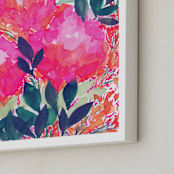 "HAND PAINTED FLOWERS_4F" - Art Print in pink by Ramoncita - aticnomar - Frame Close-up