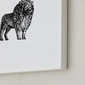 "Le Lion" - Art Print in Black by IMG_101 - Frame Close-up