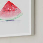 "Slice of Summer" - Art Print in Melon by Lindsay Megahed - Frame Close-up