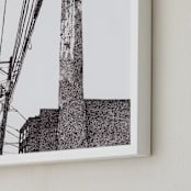 "City In Dots No. 1" - Art Print in Black and White by Michelle Waldie - Frame Close-up