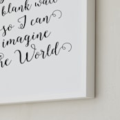 "Imagine the World" - Art Print in White by Ioana Martineac - Frame Close-up