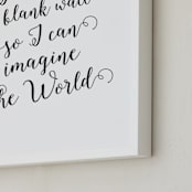 "Imagine the World" - Art Print in White by Ioana Martineac - Frame Close-up