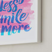 "Worry Less" - Art Print in Cotton Candy by Jessie Steury - Frame Close-up