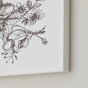 "Botanical Sketch 1" - Art Print in warm grey by Phrosné Barwood - Frame Close-up
