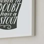 "Have a Stout" - Art Print in Charcoal by Jessie Steury - Frame Close-up
