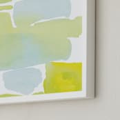 "Moss and Blue Stone" - Art Print in Moss Blue by Deborah Velasquez - Frame Close-up