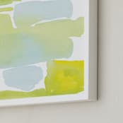 "Moss and Blue Stone" - Art Print in Moss Blue by Deborah Velasquez - Frame Close-up