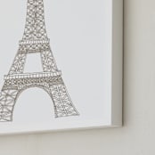 "Eiffel Tower in Pen" - Art Print in Warm Grey by Sharon Rowan - Frame Close-up