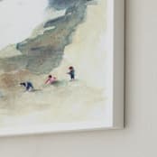 "Sand Castles" - Art Print in ocean green by Jenny Partrite - Frame Close-up