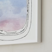 "Jet-Setter" - Art Print in Sky by Michelle Waldie - Frame Close-up
