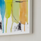 "Melted Popsicles" - Art Print in Summer Sorbert by Deborah Velasquez - Frame Close-up