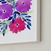 "hand painted flowers_2E" - Art Print in purple by Ramoncita - aticnomar - Frame Close-up