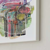 "High Striker" - Art Print in Chartreuse by Misty Hughes - Frame Close-up